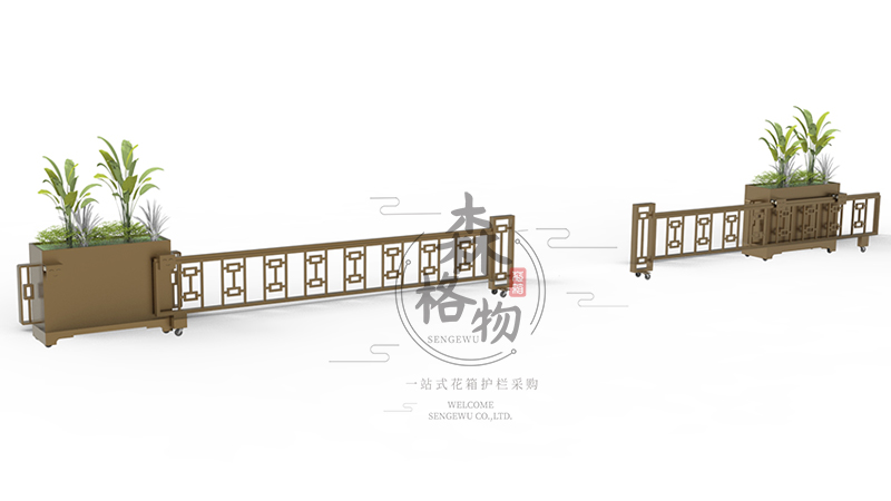 商业街可伸缩护栏花箱