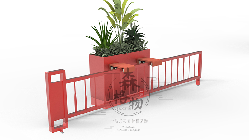 商业街可伸缩护栏花箱