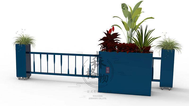 商业街可伸缩护栏花箱