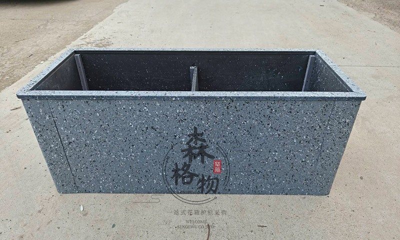 仿石纹复合型新材料花箱 塑木 PVC 内衬铝合金立柱 仿石纹复合型新材料花箱 塑木 PVC 内衬铝合金立柱