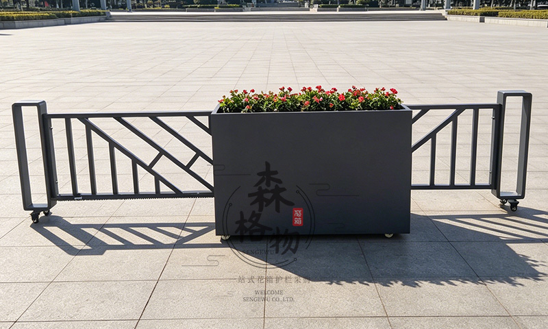 可移动电动伸缩花箱护栏,市政广场人车分流景观隔离设施 可移动电动伸缩花箱护栏,市政广场人车分流景观隔离设施