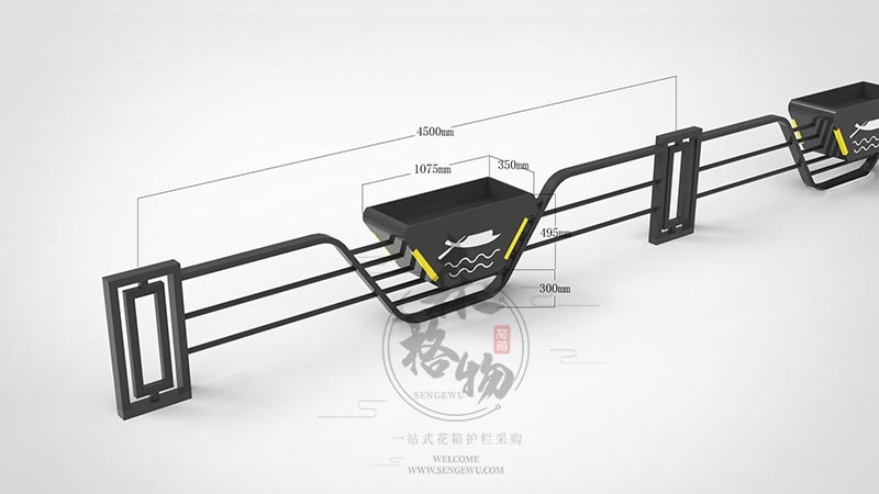 市政船型不锈钢花箱护栏