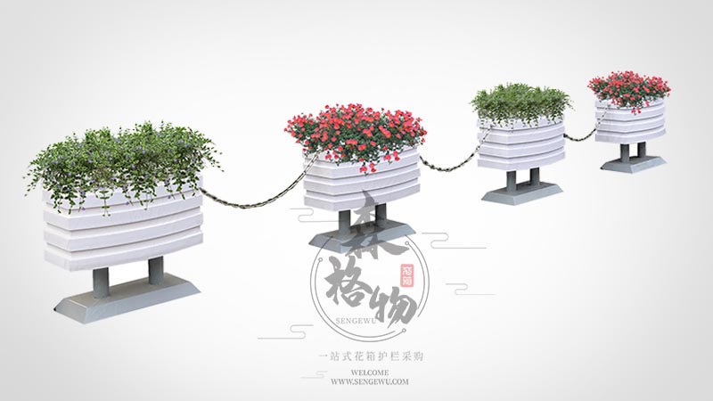 来宾一桶一链pvc道路花箱