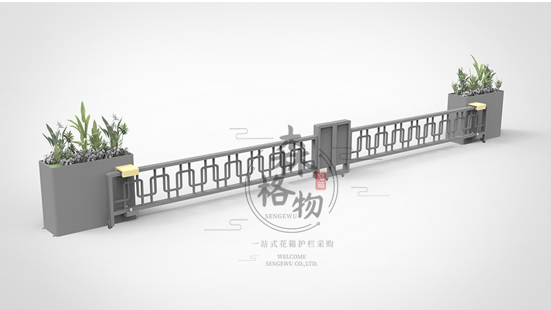 商业街可伸缩护栏花箱