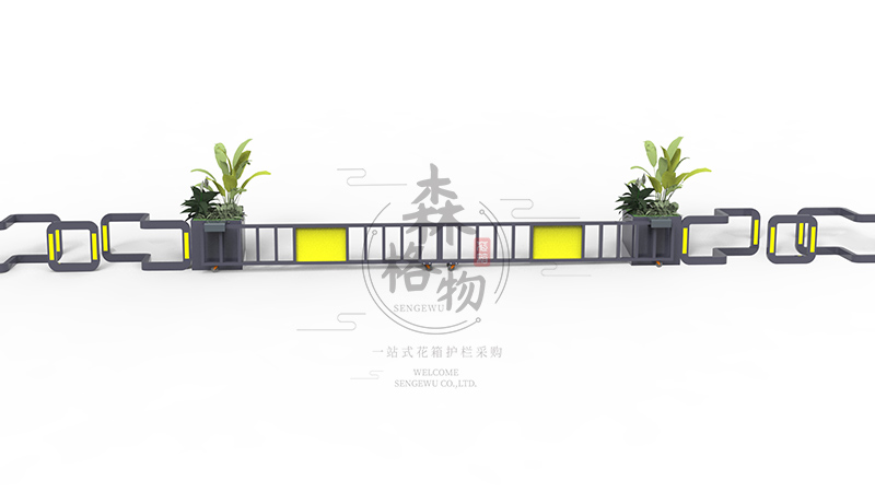 商场入口可移动伸缩花箱护栏