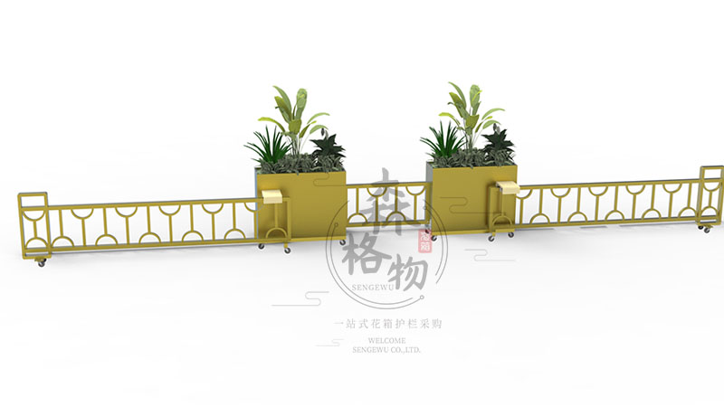 景区广场可移动可伸缩景观隔离花箱护栏 