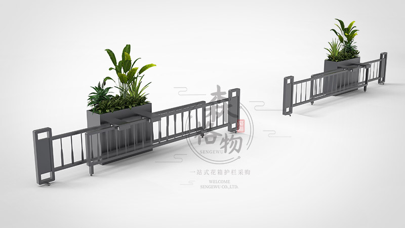 户外防锈花箱护栏一体伸缩款