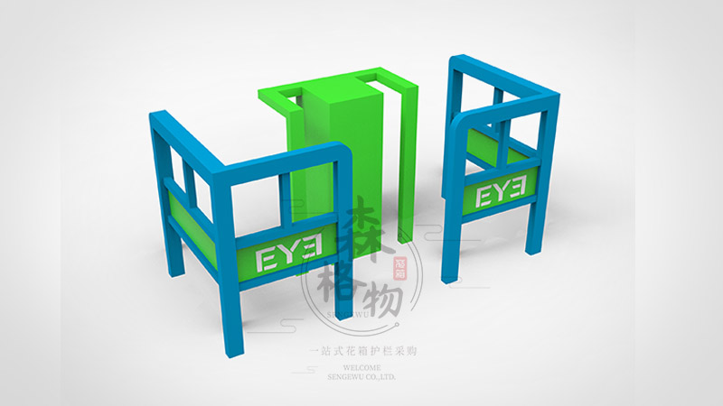 安徽蓝绿撞色的防撞隔离护栏