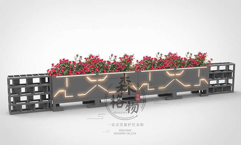 嘉兴太阳能智慧发光花箱护栏