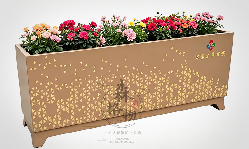 天津商场定制不锈钢艺术花箱 
