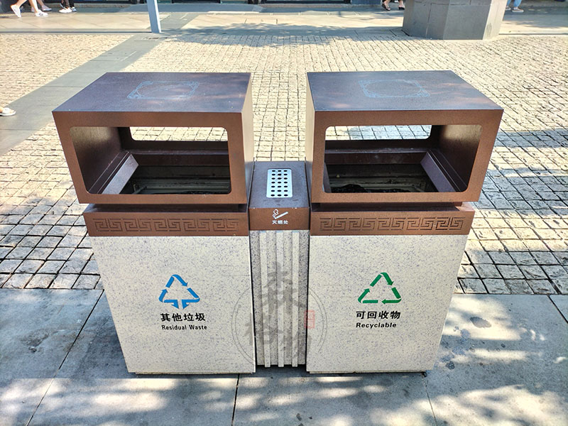 南京不锈钢双分类垃圾桶