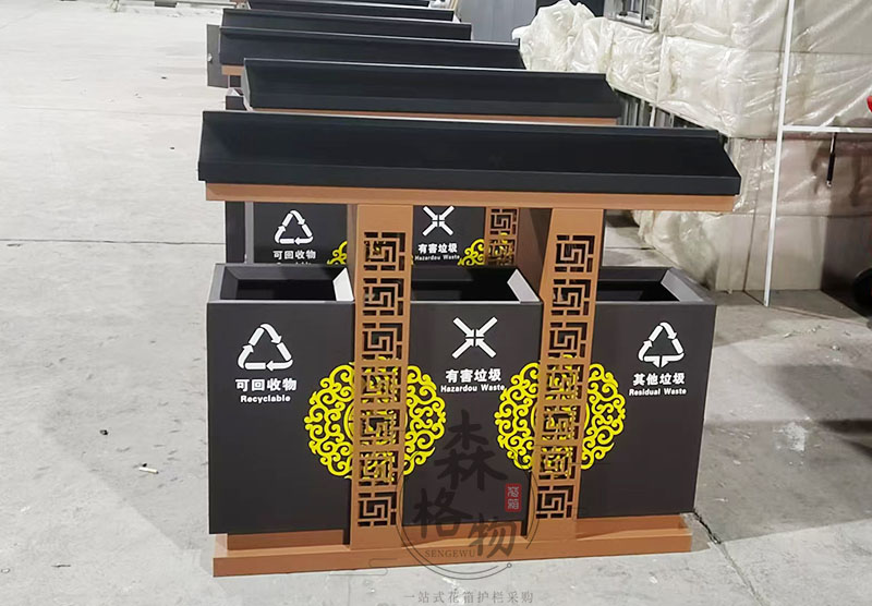 河南花箱案例：雕刻艺术垃圾箱