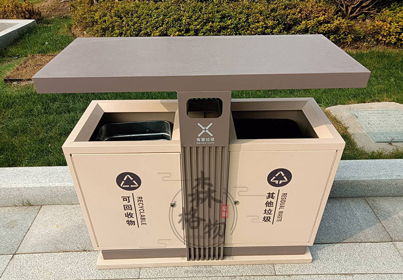 河南花箱案例：双分类镀锌垃圾箱